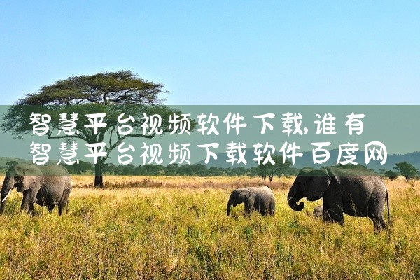 智慧平台视频软件下载
