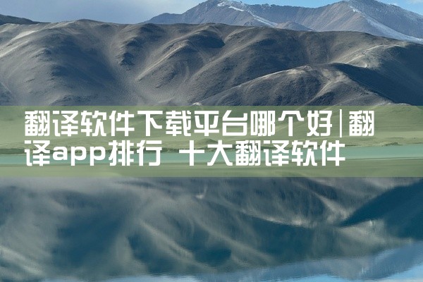 翻译软件下载平台哪个好