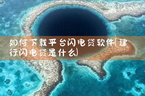如何下载平台闪电贷软件